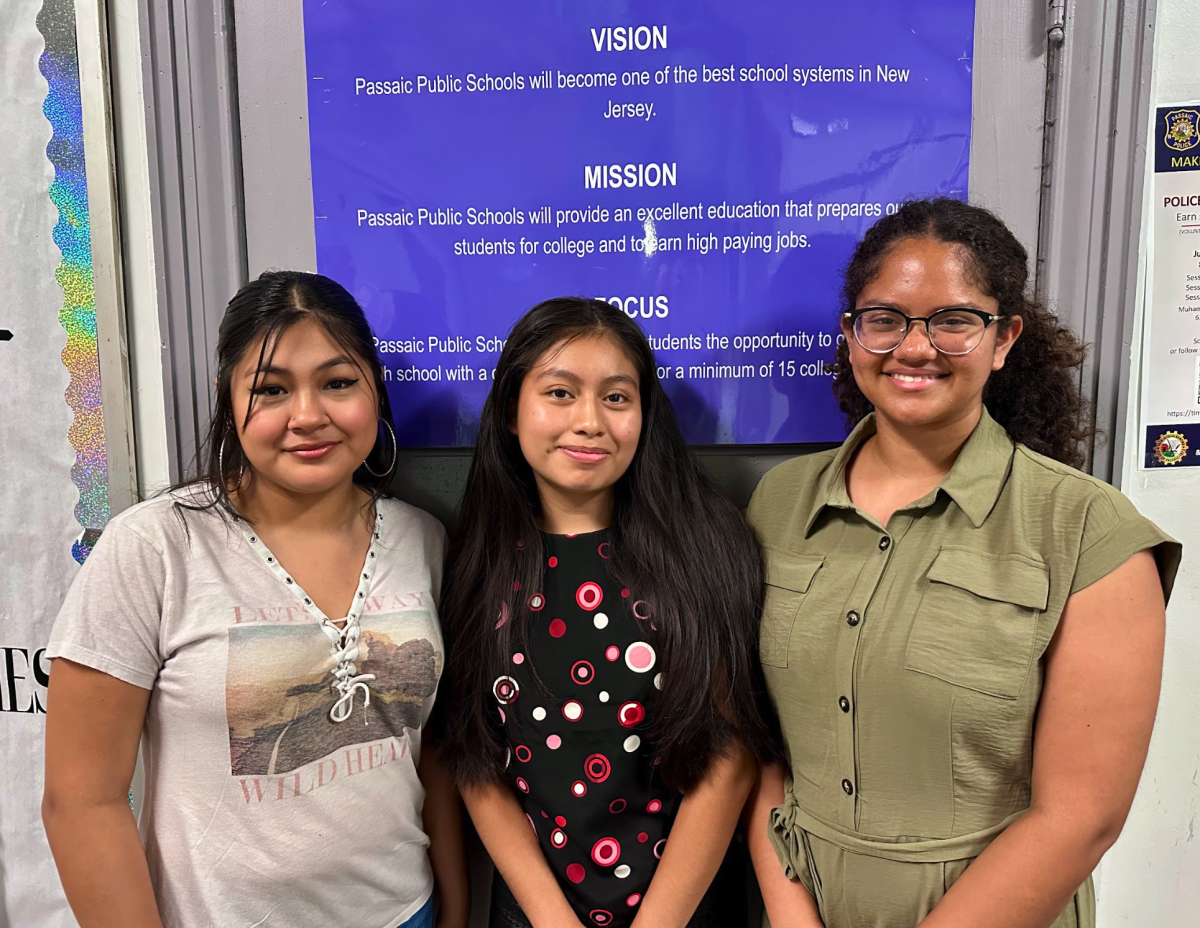 Student Council election winners and school leaders for 2024-25, left to right: Angelie Aguilar, Secretary/Treasurer; Alison Ramos, President; Jessica Latorre, Vice President.